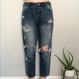 PacSun High-Waisted Distressed Mom Jeans